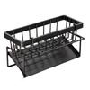 Kitchen Sink Faucet Storage Rack with Drainage for Rags, Spices, and Utensils