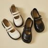 Униформа женские британские туфли Мэри Джейн на плоской подошве в стиле ретро с двойной пряжкой, мягкие боковые туфли на весну и осень, вырезанные для ходьбы