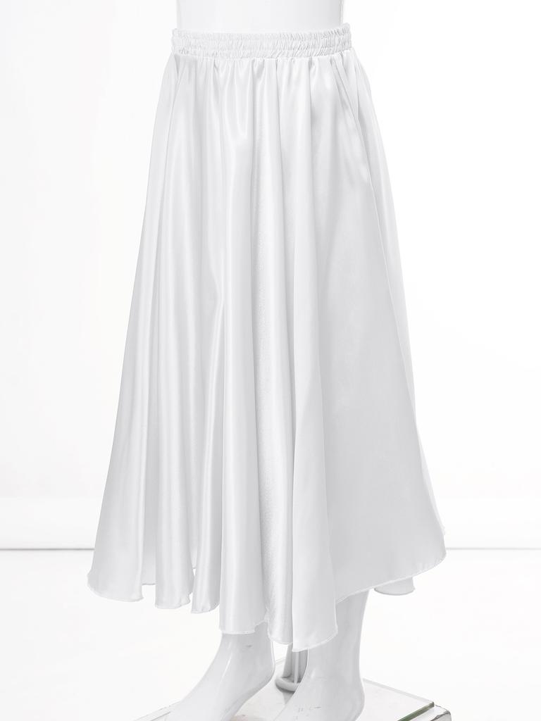 Юбка для испанского танца для девочек, полудлинная, шифоновая, костюм для латиноамериканской корриды, большая расклешенная юбка-солнце для выступлений