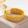 Vintage Vietnamese Sand Gold Bracelet – Women's Imitation Gold with Flowing Light Beads, Long-Lasting Color Retention
