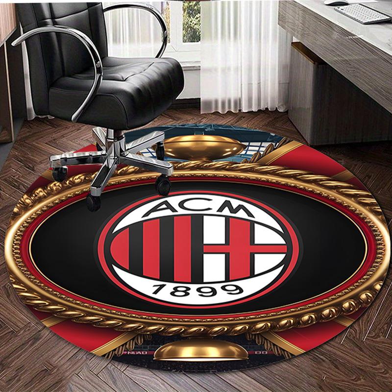 1pc A-AC Milan Print Round Carpet Chair Round Carpet Suitable for Bedroom Living Room Home Decorative Carpet