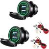 2Pcs Charger Car USB Socket 5V 4.2A Quick Charge with LED Display, Waterproof and Dustproof, 12V ~ 24V Vehicles Car Boat Motorcycle SUV Bus Truck Etc.