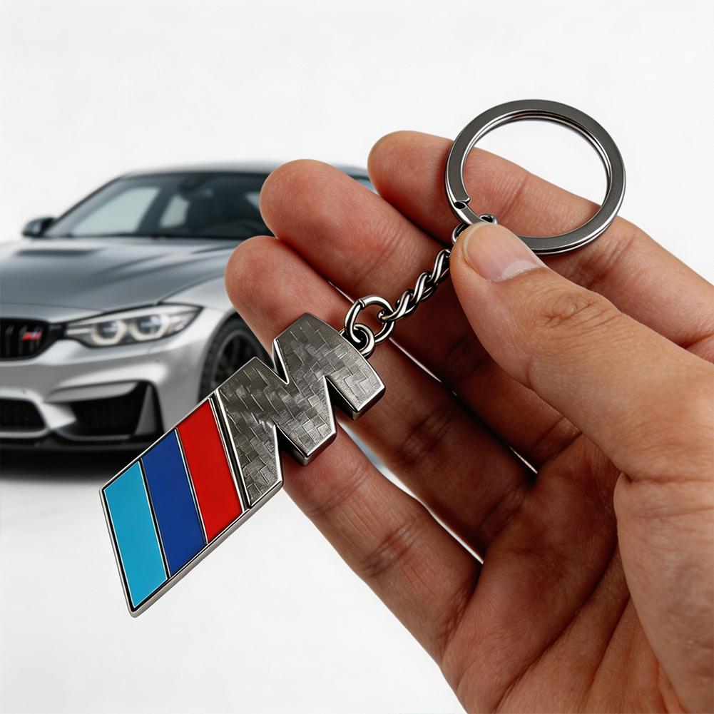 WDFA1 1Pcs Metallic Car M Emblem Styling Auto Keychain Accessories For BMW E90 G80 M3 G30 M5 F82 F83 F20 F21 G42 F95 F96 G06 G07 M2 M4
