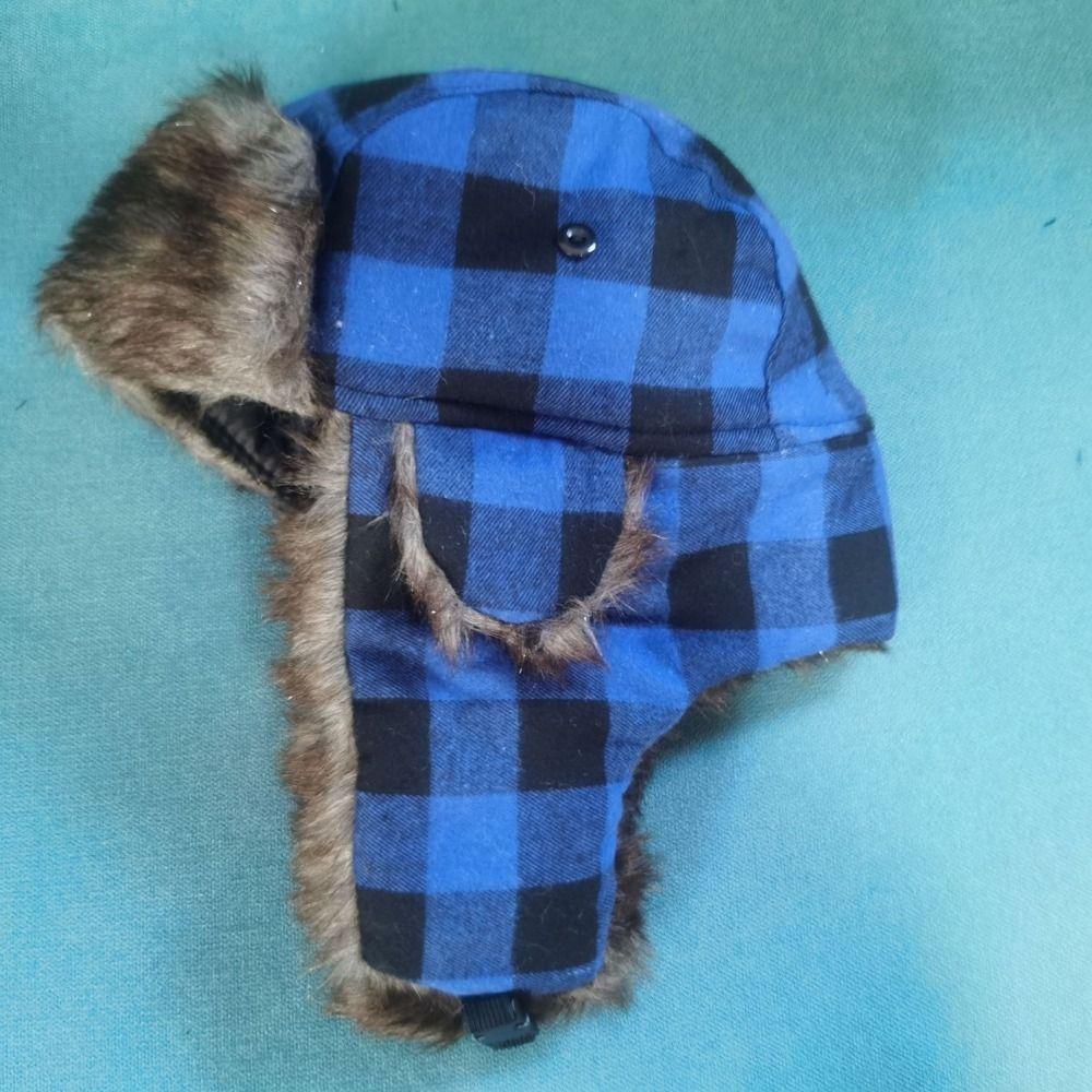 Windproof Winter Bomber Hats Square Grid Pattern Winter Ski Caps Thick Balaclava for Men Women
