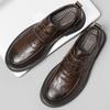 Высококачественная мужская обувь из натуральной кожи, универсальная мужская повседневная обувь, модные брендовые мужские туфли-оксфорды на шнуровке, официальная обувь для вечерних платьев