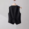 Женский жилет однобортный однотонный без рукавов с V-образным вырезом, облегающий строгий деловой кардиган в стиле ретро для офиса, свадьбы, банкета, жилет