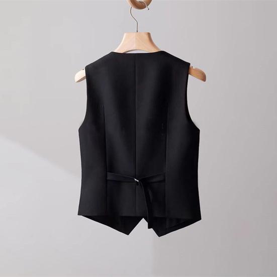 Женский жилет однобортный однотонный без рукавов с V-образным вырезом, облегающий строгий деловой кардиган в стиле ретро для офиса, свадьбы, банкета, жилет