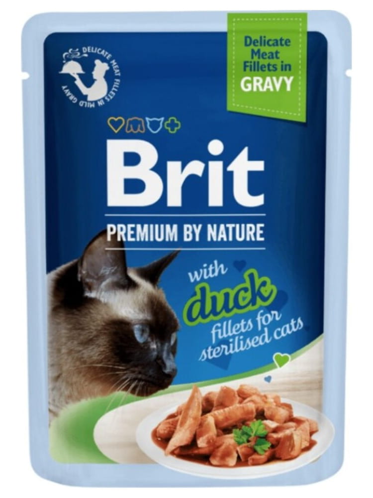 Brit Premium Cat Adult Sterilized Duck Fillets (Pouch) 85G