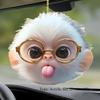 Adorable Glasses Monkey Cartoon Animal Acrylic Flat 2D Pendant for Rearview Mirrors, Keychains, Backpacks and Home Decor, Ideal Gifts for Halloween