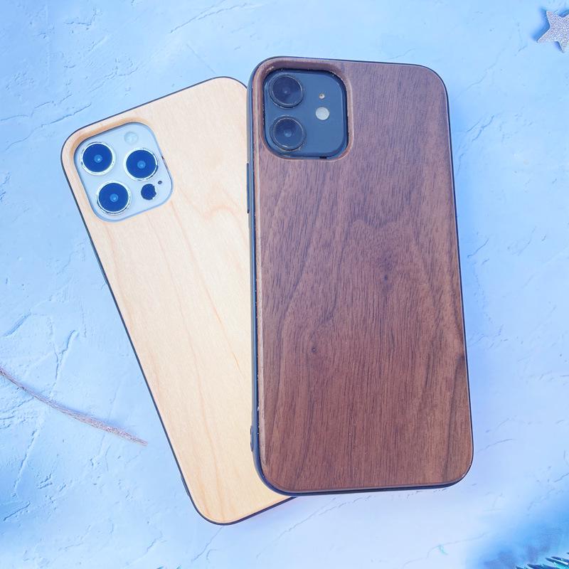 Ретро противоударный защитный чехол из массива дерева для iPhone 12 Mini/12 Pro/16 Pro/17