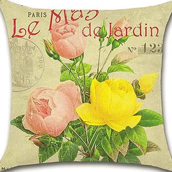 Ретро Растение Цветочный Принт Лен Наволочка Дом Гостиная Диван Автомобильная Подушка