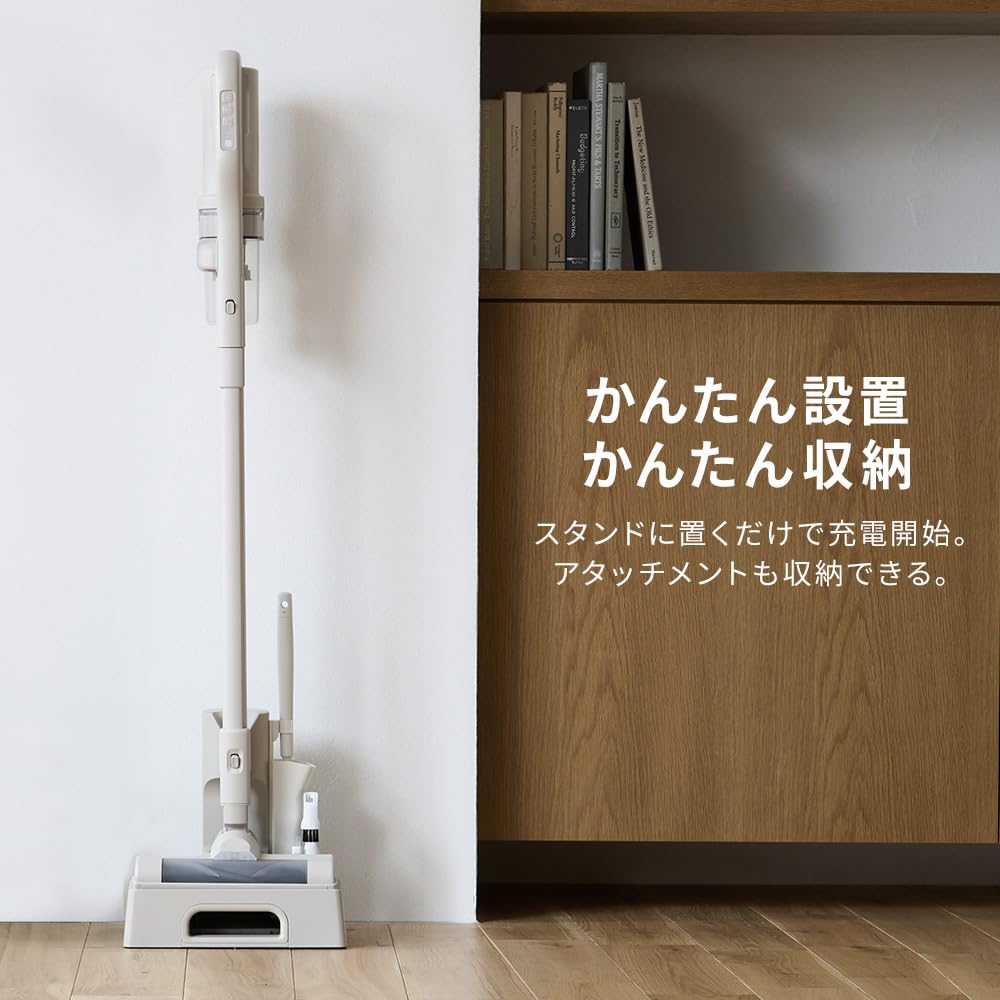 Lightweight Iris Ohyama Vacuum Cleaner Magicalina Cordless Just Put It On and Charge Magicalina MagiCaleena [Ultra 1.1kg Model] AZ-SCD-123P-W