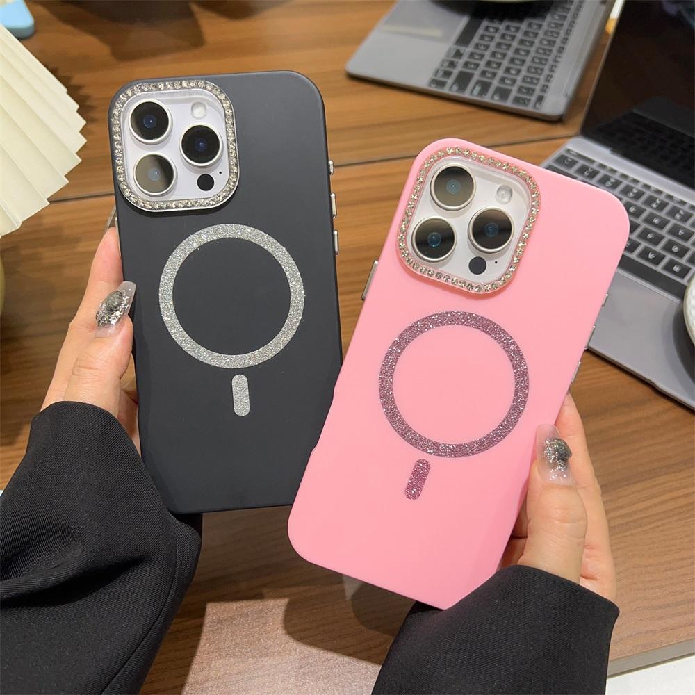 Магнитный чехол для телефона для iPhone 11 12 14 16 Pro 16 15 14 13 12 Pro Max 13 14 15 16 Высококачественный сверкающий противоударный чехол