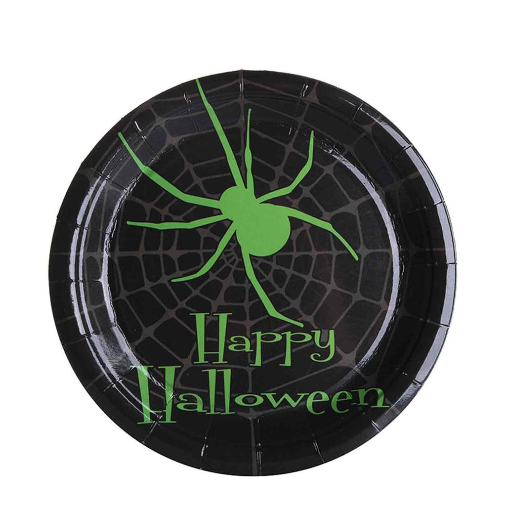 Бумажные тарелки на Хэллоуин. Одноразовые бумажные тарелки. Товары для вечеринок на Хэллоуин.