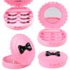 Portable Plastic Pink Lashes Container Box Lashes Organizer False Eyelash Box Makeup Tool