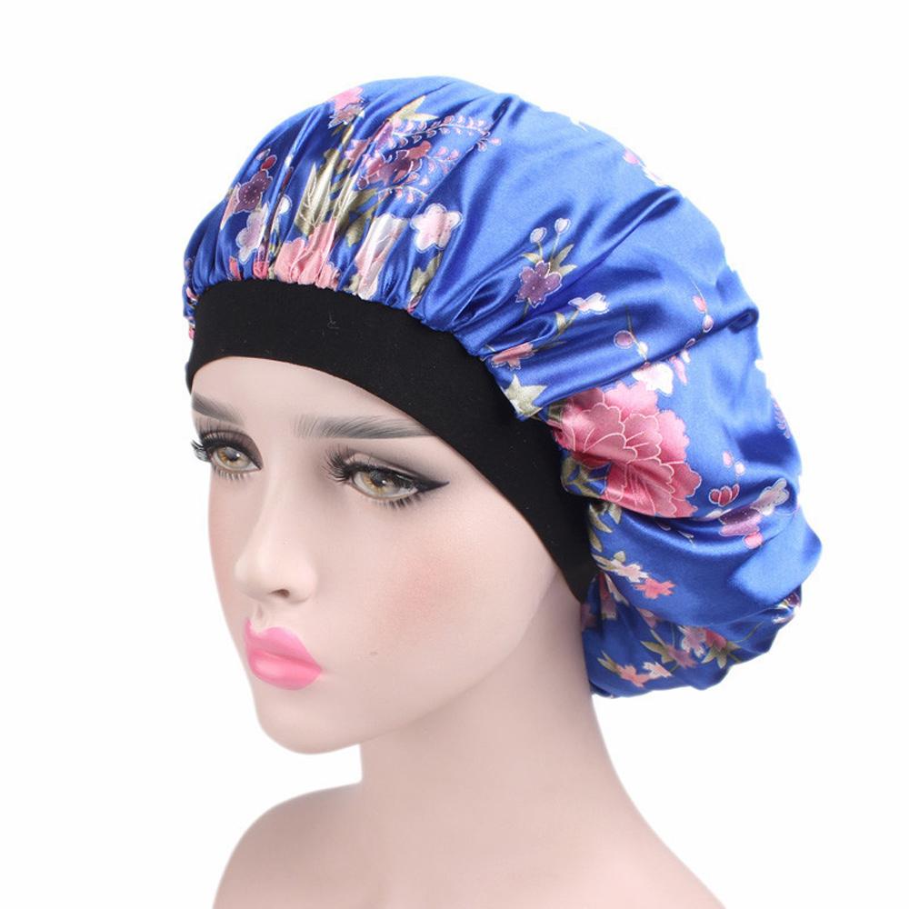 1 Pc Soft Night Sleep Hat Women Elastic Wide Band Fashion Hair Loss Cover Head Wrap Satin Bonnet Beauty Chemo Caps Care