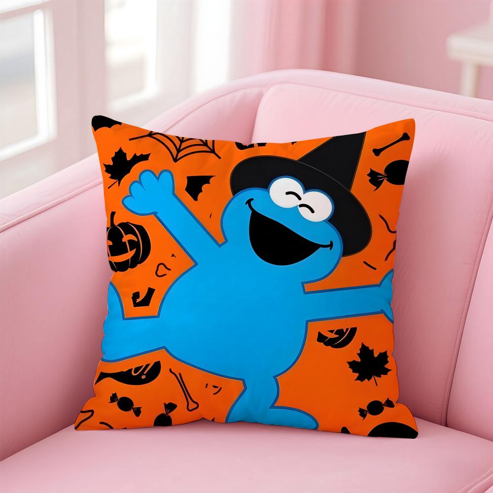 SSesame Street Cushion Cover Pillow Case Soft Friendly Fabric Concealed Zipper