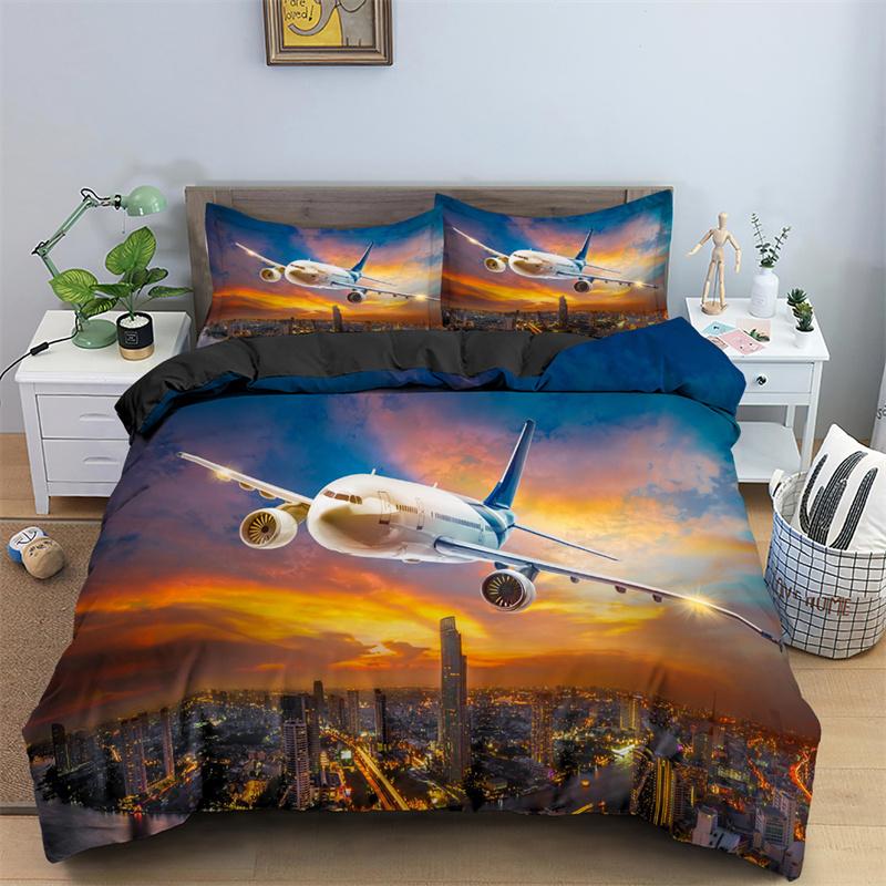 3D Airplane Printed Bedding Collection Kids Adults 23Pcs Duvet Cover With Pillowcase Comforter Bedding Quilt Cover Luxury Bedding Collection