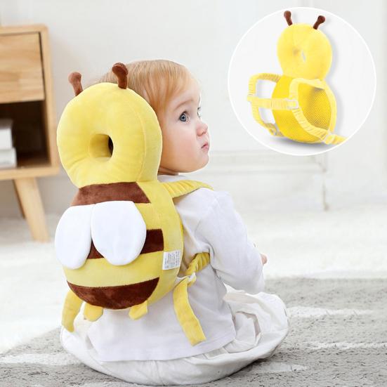 Baby Head Protector Bumble Bee Backpack Stuffed Bee Head Protection Back Pack with Horizontal Fixing Belt for 5-24 Months Toddler
