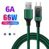 6A USB C Cable PD 66W Digital Display A to C Data Cord 0.5M/1M/2M Quick Charge Type-C Charging Line for Mobile Phone Laptop