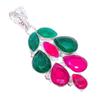 Sakota Mines Emerald, Ruby Gemstone 925 Sterling Silver Jewelry Pendant 2.3"  AH-3412