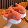 Cover Heel Children's Cute Cartoon Shark Cotton Slippers Soft Sole Non-slip Winter Warm Kids Boys Girls Indoor Home Plush Shoes