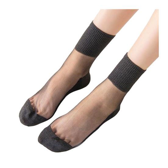 Yousheng 10 пар женских прозрачных блестящих носков до щиколотки, шелковистые прозрачные блестящие носки, ультратонкие блестящие короткие носки для весны и лета