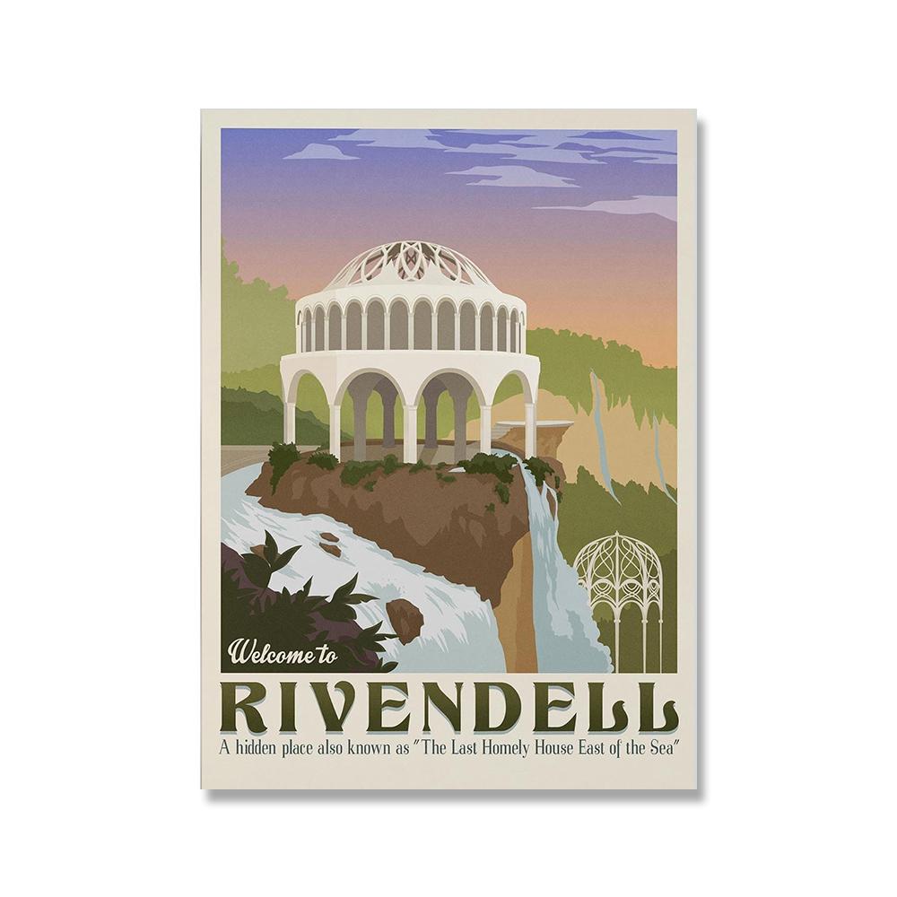 Толкин, путешествия, настенная живопись на холсте, пейзаж Средиземья, Властелин колец, постер, винтажные принты из фильмов, фотографии для гостиной, домашний декор