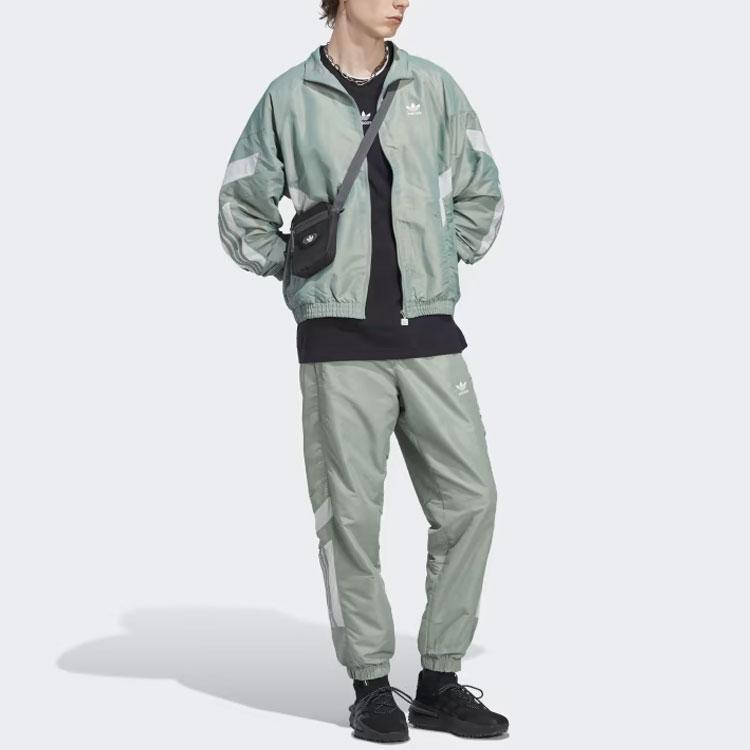 Adidas Originals Jackets Men's Light Green Stand Collar Moderate Other HR8579