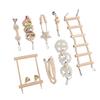 8pcs Parrot Chew Toy Set Hanging Bell Bird Cage Toy Climbing Ladder Chewing Toys Wood Shredding