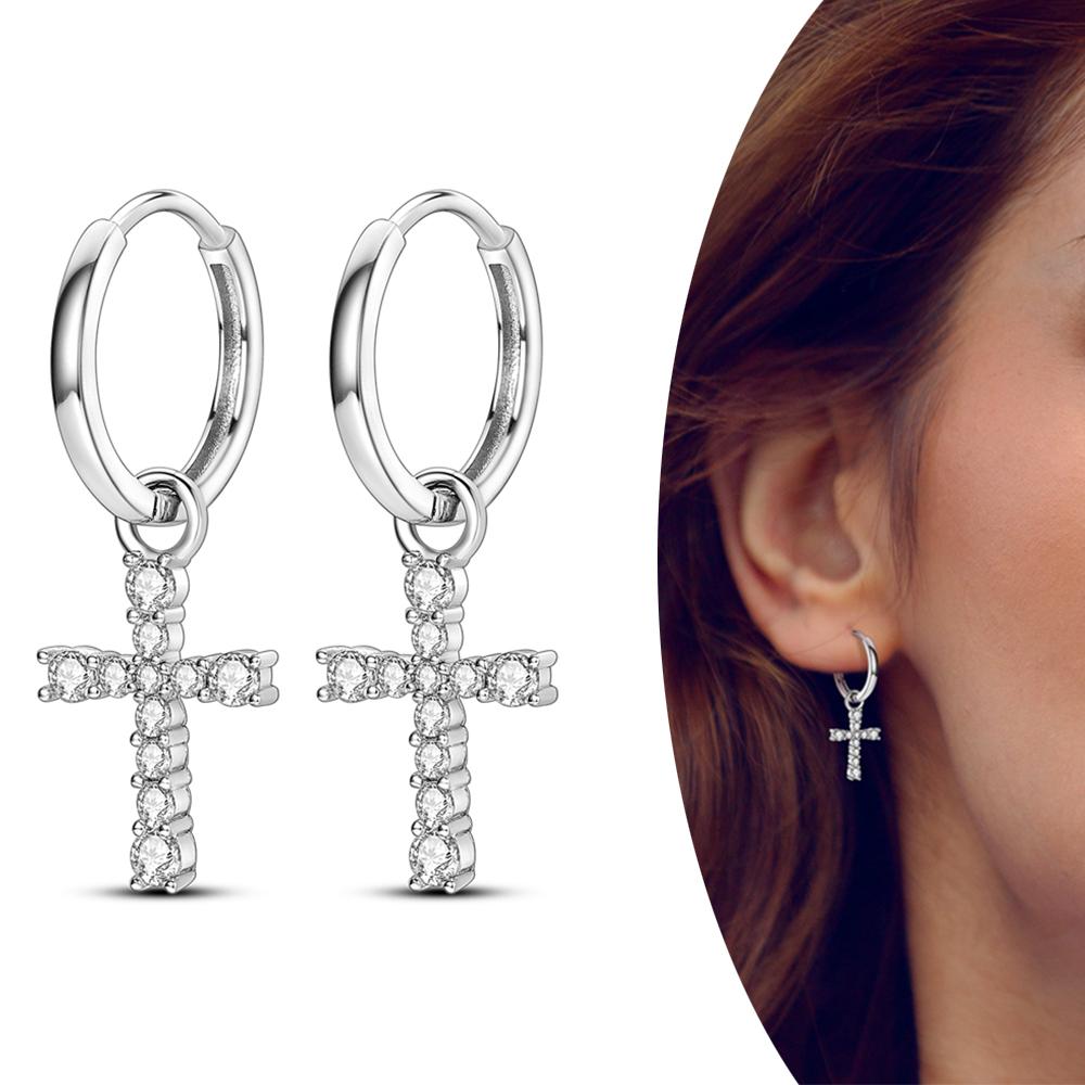 MULA Двойные серьги-кольца из стерлингового серебра 925 пробы с цирконием, цветком, звездой, U-образной формой, квадратным сердцем, паве, серьги-гвоздики в подарок для женщин, ювелирные изделия