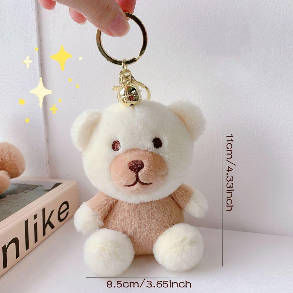 Milk Tea Color Charm Bag Ornaments Plush Dog Keychain Plush Pendant Plush Bunny Keyring Plush Doll