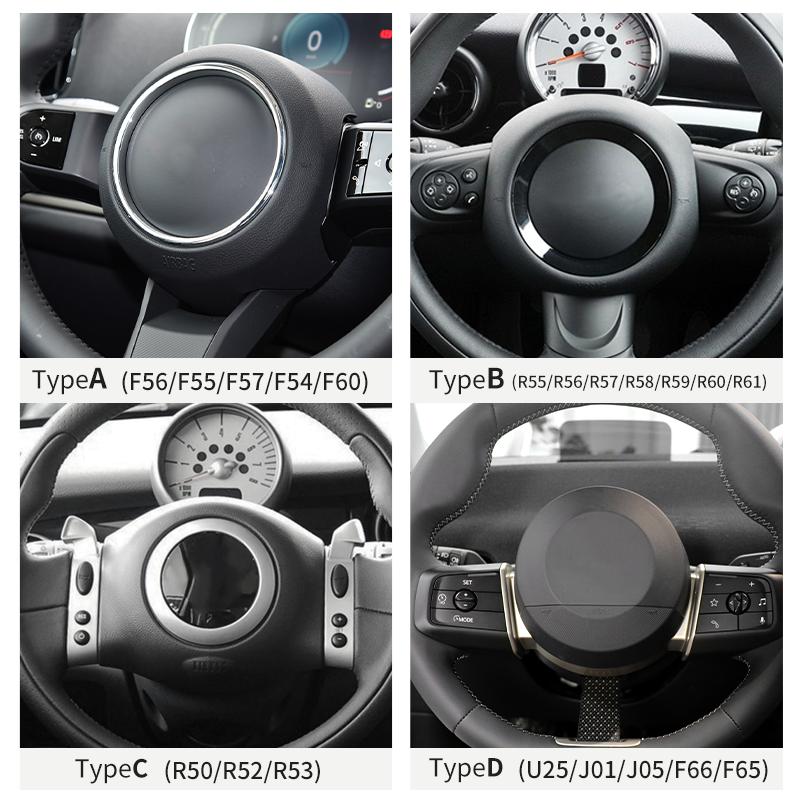Car Steering Wheel Sticker For Mini Cooper F56 F55 F60 R56 R60 F65 U25 Countryman PU Leather Stickers Interior Car Accessories
