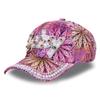 Новая мода женская бейсболка с разноцветным принтом, украшение из жемчуга, повседневные кепки, регулируемые летние шляпы для отдыха на открытом воздухе