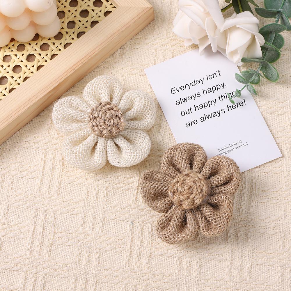 Имитация льняной розы, праздничный льняной декоративный цветок, сделай сам, льняная роза, свадебное украшение, цветок