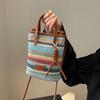Летние сумки через плечо для отдыха, женские сумки, модные полосатые соломенные сумки для путешествий