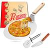 Pizza Peel 10 Inch Stainless Steel Pizza Paddle and Turner with Long Foldable Wooden Handle Pizza Spatula, Pizza Peel for Bread Oven and Grill Non