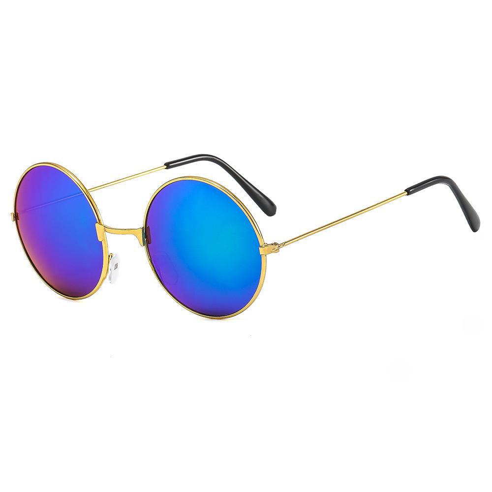 Retro Round Frame Sunglasses for Kids: Colorful Reflective Lenses for Boys, Girls, and Babies.
