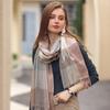 Women's Fashion Plaid Tassel Scarf Autumn Winter Warm Patchwork Pashmina Comfortable Fresh Sweet Shawl