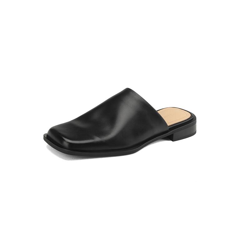 Мода 2025 Лето Женская обувь Мюли Обувь для женщин Квадратный носок Тапочки Женские Массивный каблук Закрытый носок Тапочки Обувь Zapatos De Mujer