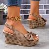 Модные босоножки на танкетке для женщин 2024 года, летние босоножки в римском стиле с толстой подошвой, модная верхняя одежда, женские тапочки на высоком каблуке, Zapatos