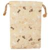 Senshishuin Nishijin Brocade Drawstring Bag Snowflake Cat Medium Size (Lined) Honey-Colored Design,