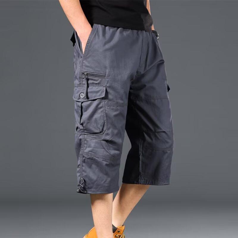 Men's Work Pants Casual Shorts with Pockets Men's Knee Length Summer Sports Shorts