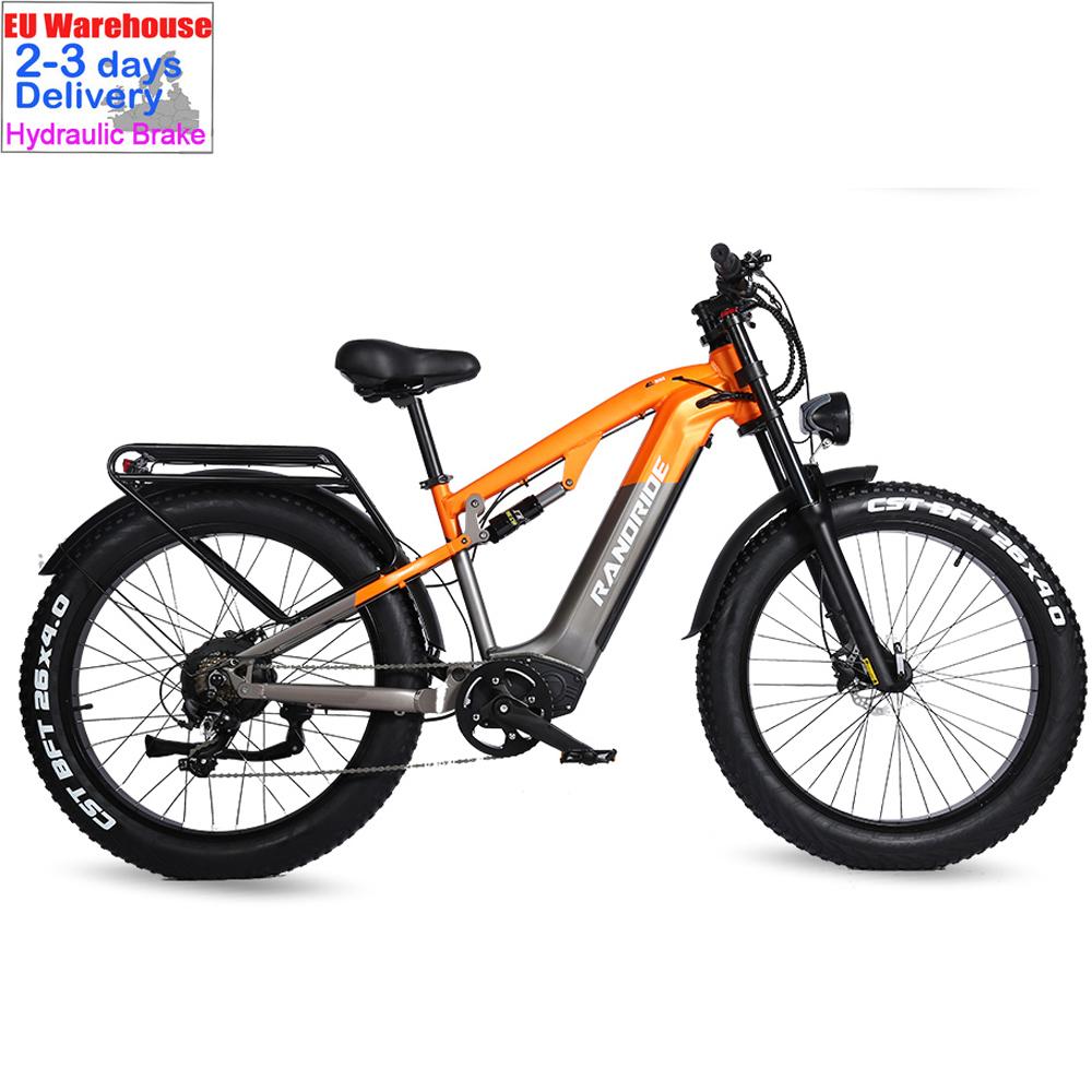 RANDRIDE YX80 2025 Электровелосипед 1500 Вт Пиковая Мощность E-MTB 48В20А Запас Хода 80 км M315-7 Скоростей и Гидравлические Тормоза CST 26x4.0 Покрышки Блокируемая Амортизационная Вилка