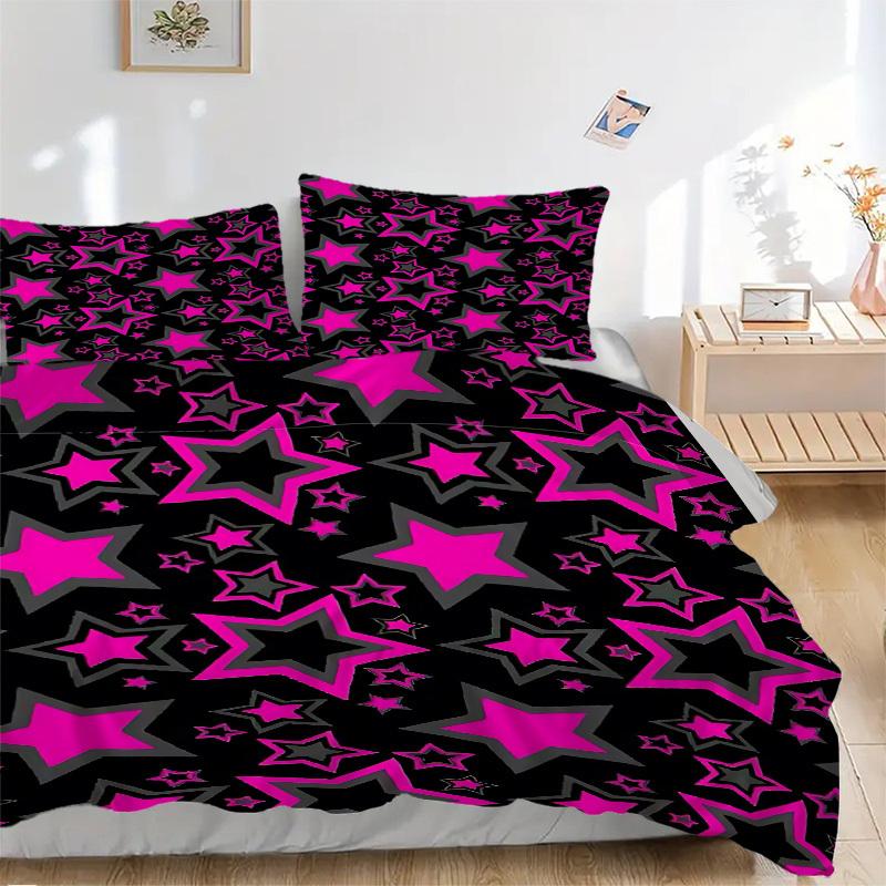 3pcs Starry Pattern Bedding Set, Breathable and Soft, Suitable for Bedroom Decor (1*Duvet Cover + 1/2*Pillowcases, No Core) yy250821134