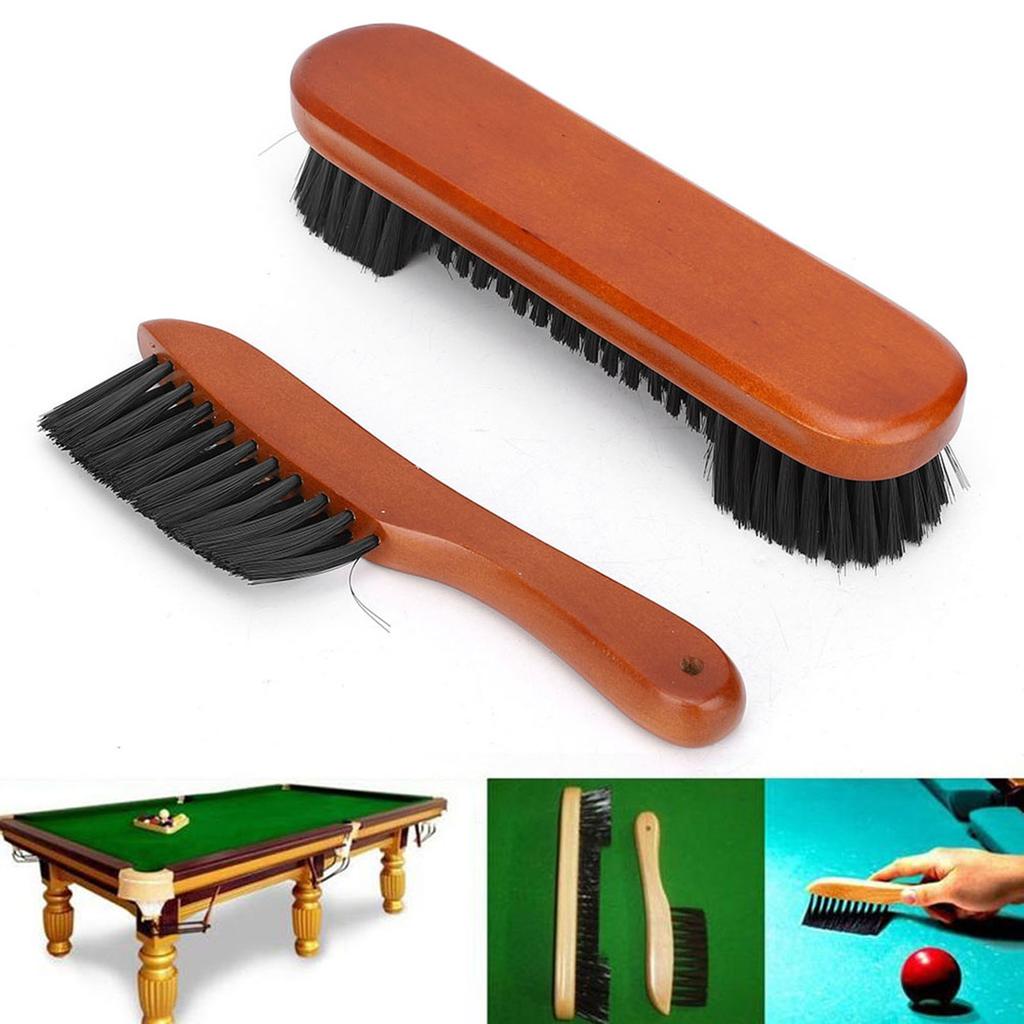 2 Pcs Pool Billiard Snooker Table Brush Hair Sweep Rail Clean Tool Cleaning Set Accessories