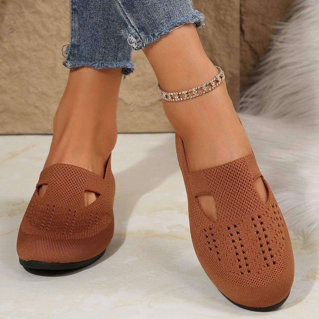 Summer Cloth Shoes, Women's Breathable Hollow Mesh Shoes, Casual Flat Shoes