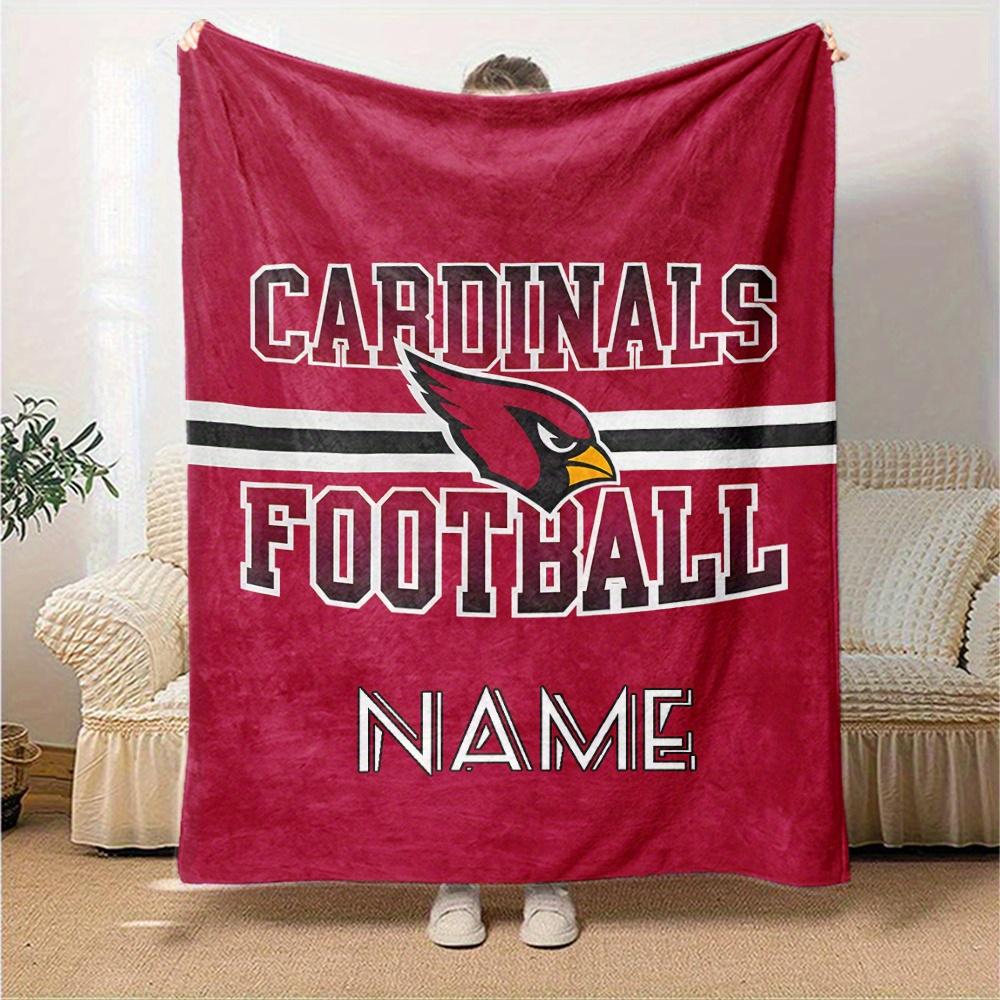Cardinals Football Team Logo Customized Your Name Blanket Lightweight And Comfortable Warm Blanket Suitable For Bed Home Chair Office Sofa Camping