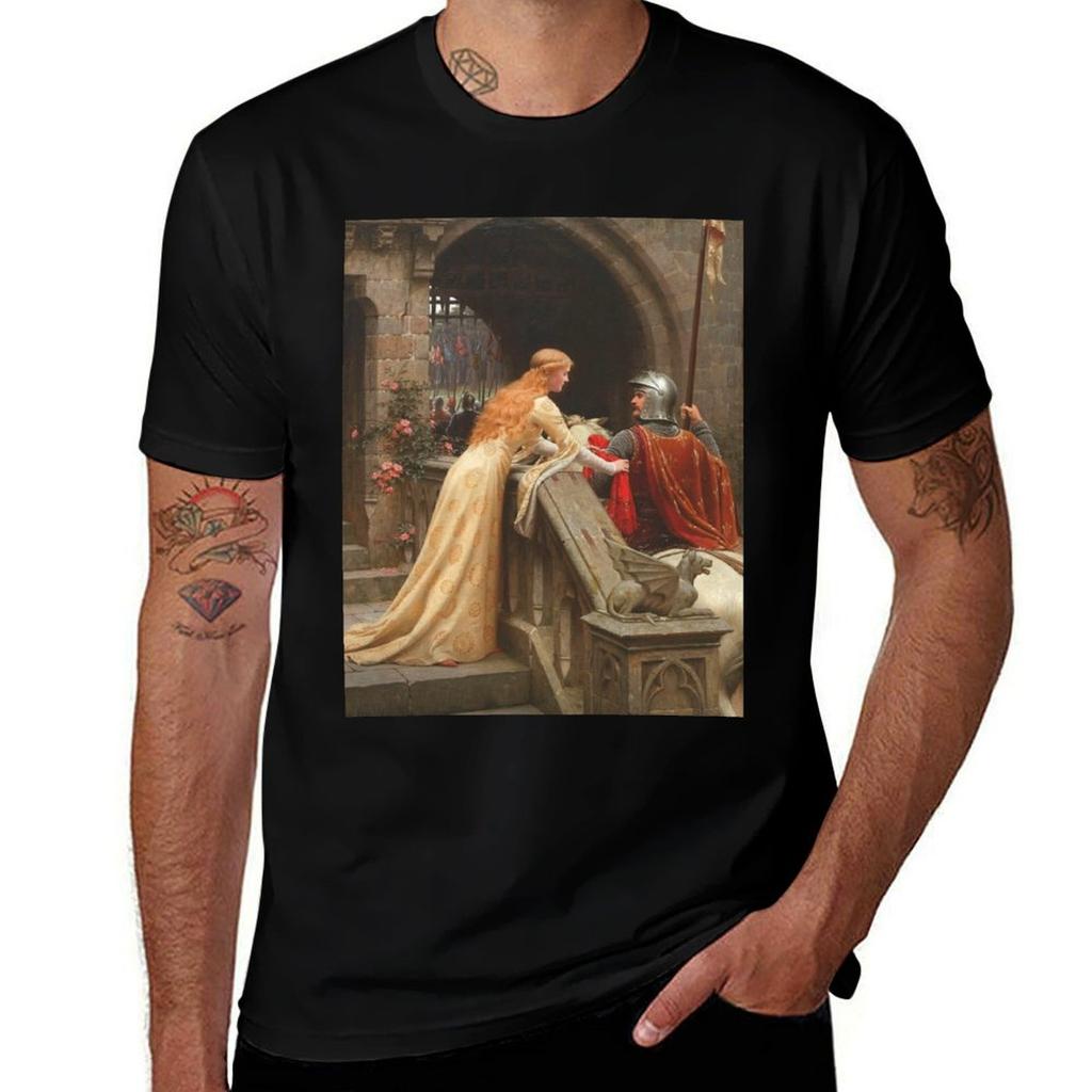 Edmund Blair Leighton God Speed Tshirt Work Short Sleeve Cotton Top Tshirt