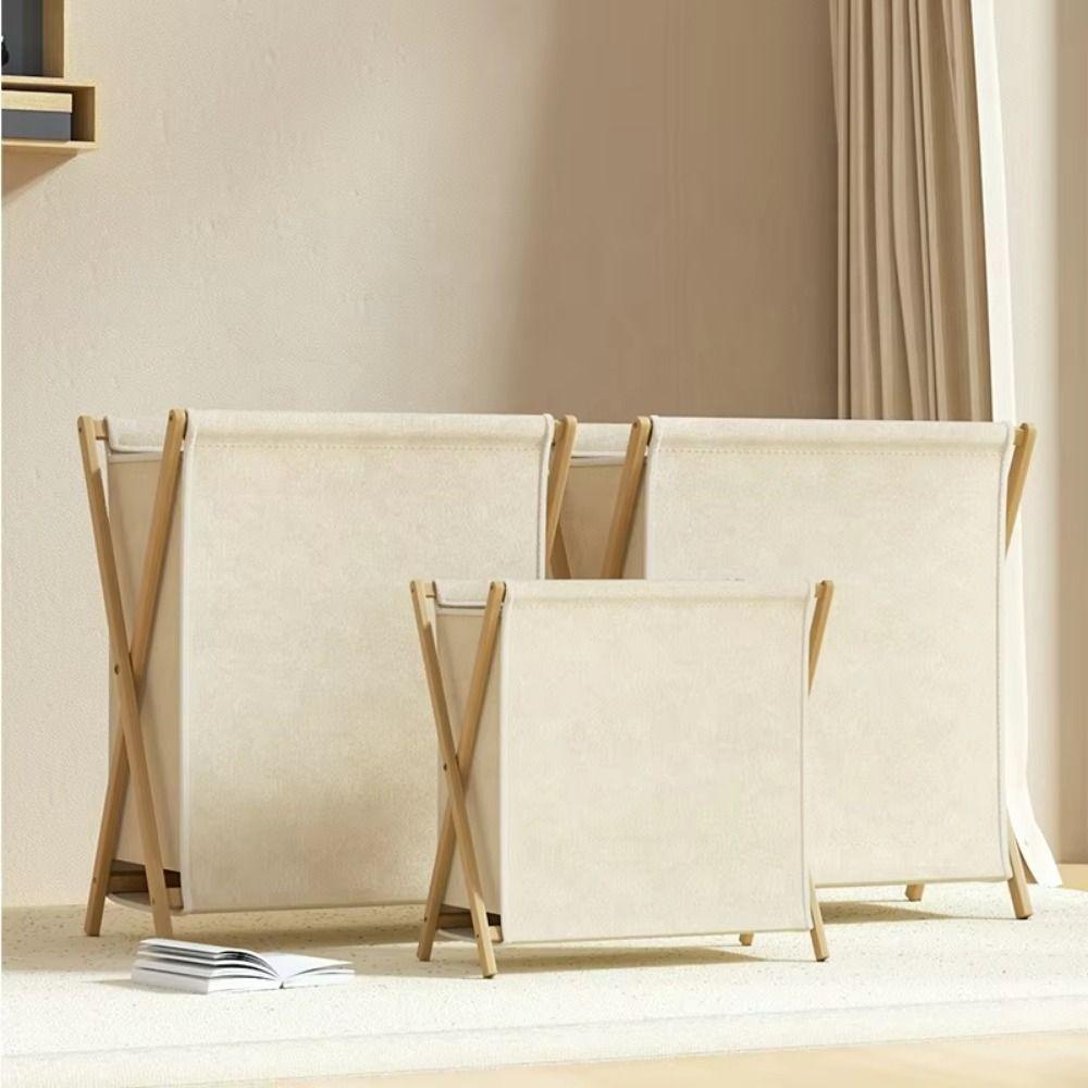 Bamboo Bracket Japanese Clothes Hamper Foldable Collapsible Clothes Bins Toys